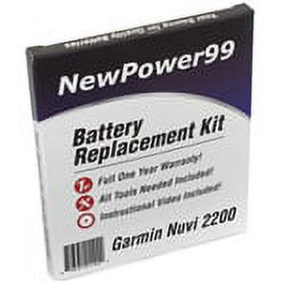 Garmin Nuvi 2200 Battery Replacement Kit with Tools, Video Instructions, Extended Life Battery and Full One Year Warranty