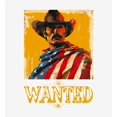 thumbnail image 5 of "Wanted" Cowboy With American Flag Adult White Long Sleeve Hoodie-Small, 5 of 6