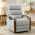 thumbnail image 6 of Lisonu Dual Motor Power Lift Recliner for Elderly, Infinite Position Lay Flat Electric Recliner with Massage & Heat, Egyptian Velvet Sofa with Wooden Arms, Beige, 6 of 13