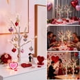 thumbnail image 5 of Árbol de abedul iluminado para decoración del día de San Valentín, 24 cm con adornos, paquete de 2, 5 of 5