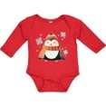 thumbnail image 3 of Inktastic Cute Winter Penguin in Hat and Scarf with Snowflakes Boys or Girls Long Sleeve Baby Bodysuit, 3 of 5