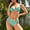 Mint Green, variant on Women Three-point Split Swimsuit Two-piece Suit Micro Bikini Extreme Thong Swimsuit Cutout Bathing Suits