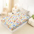 thumbnail image 4 of Castle Fairy Cartoon Flowers Deer Twin Sheets 3pcs,Colorful Floral Animal Bedding,Cream Pink Blue,1 Fitted Sheet, 1 Flat Sheet and 1 Pillowcase, 4 of 6
