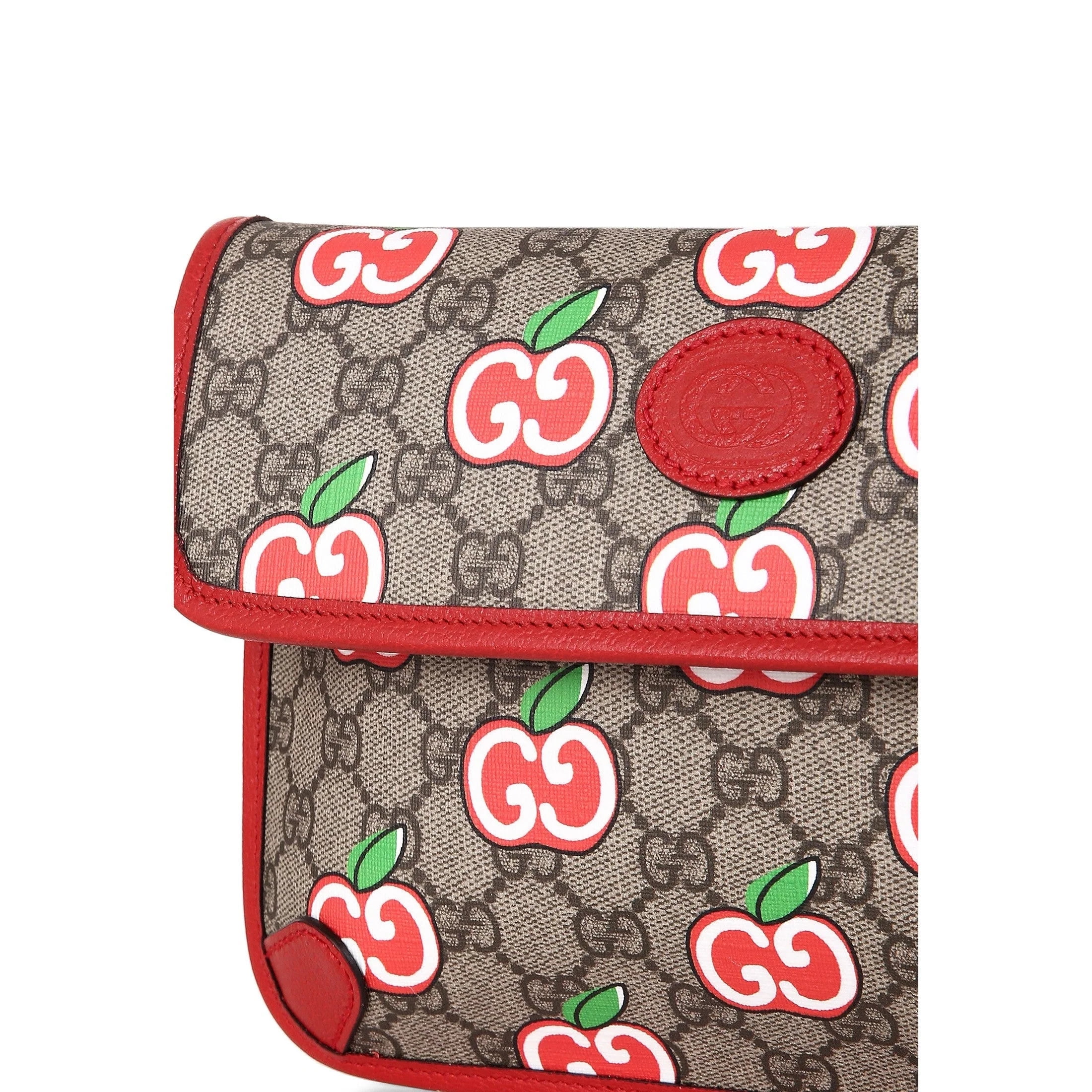  Gucci Apple Belt Pack Messenger Beige Brown Red