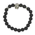 thumbnail image 3 of Hombres Mujeres 8mm Beads Elástico Pulsera de Joyería Cráneo Yuyangstore Pulsera de piedra de lava, 3 of 8