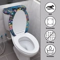 thumbnail image 3 of HELLHERO Black Cat Floral Pattern Elastic Bottom Polyester Toilet Dust Cover Set Stretch Toilet Bowl Cover & Machine Washable for Bathroom Supplies, 3 of 8