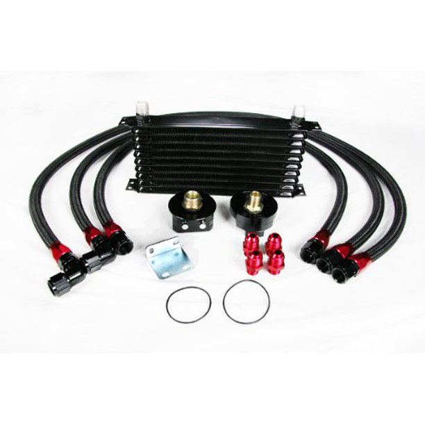 Universal 10 Row Oil Cooler Kit with Oil Filter Relocation Kit