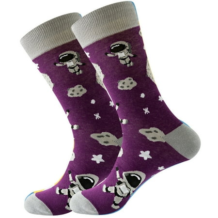 

GWAABD Above The Knee Compression Socks Womens Cotton Fun Universe Series Astronaut Socks