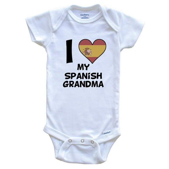 I Heart My Spanish Grandma Spain Flag Baby Bodysuit, 0-3 Months White
