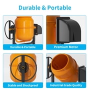 TABU Electric Cement Mixer,5.0 Cu ft Freestanding Concrete Mixer with Wheels for Stucco/Seeds(Orange)
