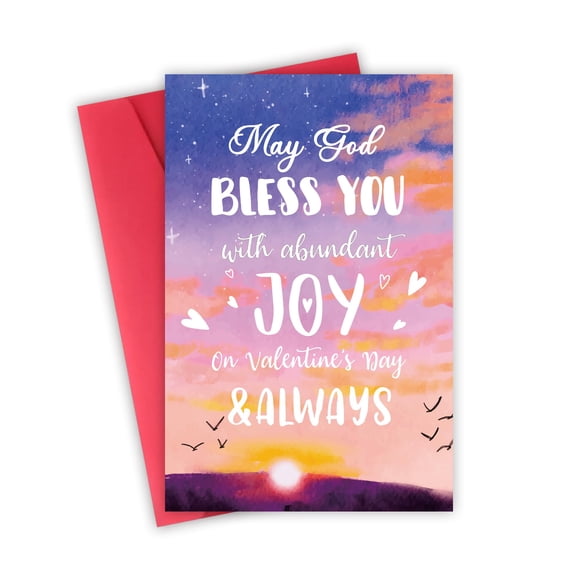Tarjeta religiosa de San Valentín FSSDAS con sobre y pegatina