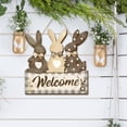 thumbnail image 5 of Yucurem Easter Wreath for Front Door, Happy Easter Eggs Flowers Leaves Wooden Door Hanging Sign for Home Wall Decor Party Outdoor indoor Supply Easter Decoration, 5 of 7