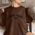 thumbnail image 2 of miqiqismTrendy Sweatshirt for Women Simple Graphic Printed Blouses Tops Comfy Crew Neck Blouses Sweatshirts Juniors Long Sleeves Tops Clothes,Brown,Medium, 2 of 3