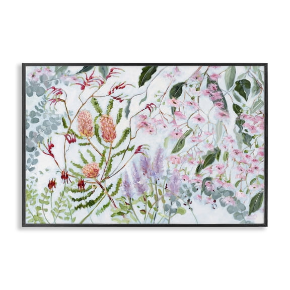 Stupell Industries Elegant Garden Flowers Floral Painting Black Framed Art Print Wall Art, 18 x 12
