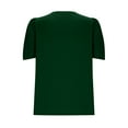 thumbnail image 6 of Otntypg Puff Short Sleeve Shirt for Women Dressy Casual Ruched Pleated Summer Tops Sexy Coutout V Neck Keyhole Tunic Blouses Green XL, 6 of 8