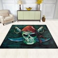 thumbnail image 2 of FREEAM Pirate Skull Non Slip Area Rug for Living Dinning Room Bedroom Kitchen, 5' x 7'(58 x 80 Inch), Sugar Skull Nursery Rug Floor Carpet Yoga Mat, 2 of 6