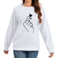 thumbnail image 2 of WEAIXIMIUNG Sweatshirts Mignons pour Femmes Pull Décontracté Col Rond Graphique Cœur Sans Capuche, 2 of 4