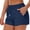 Navy, variant on Women's Running Shorts with Liner 3 Zipper Pockets Elastic Workout Athletic Gym Yoga Shorts, S