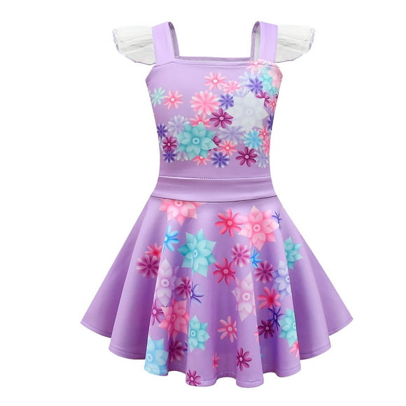 Mirabel Costume Girls Madrigal Family Dress Pepa/Dolores/Isabela Cosplay Costume with Bag