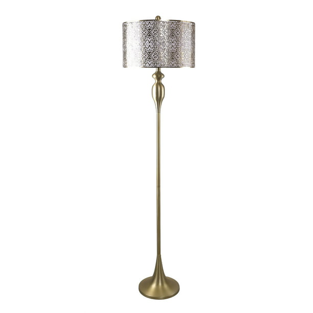63 Gold Plated Floor Lamp With Fancy, Jcpenney Lamp Shades