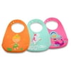 Silicone Bibs for Babies (3 Pack), BPA Free, Baby Bibs for Girls w/Mermaid, Unicorn & Fairy Designs