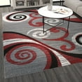 thumbnail image 3 of Masada Rugs Area Rug Modern Contemporary Design 1100 Red Grey White Black (8 Feet X 10 Feet), 3 of 7