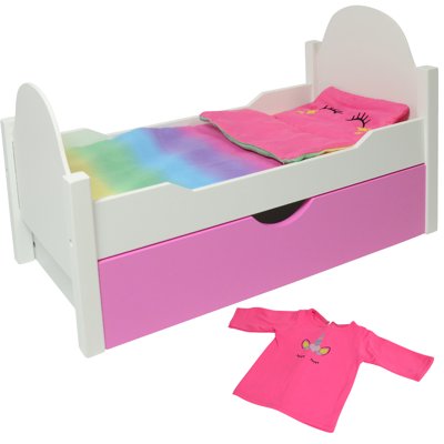 Wooden Doll Bed with Trundle for 18 Inch Dolls Nigeria Ubuy