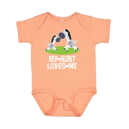 

Inktastic My Aunt Loves Me Zebra Zoo Animal Gift Baby Boy or Baby Girl Bodysuit