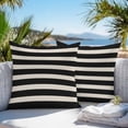 thumbnail image 5 of White Black Striped Outdoor Pillow Covers Set of 2 Simple Stripes Linen Texture Vintage Waterproof Throw Pillow Case Decorative Square Cushion Cover for Patio Couch Garden Balcony, 20"x20", 5 of 9