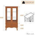 thumbnail image 5 of CKEASEAN 52" Lighted Accent Curio Cabinet with 2 Glass Doors & 1 Drawer, 3-Tier Antique Cabinet with Tempered Glass Adjustable Shelves & Drawer, Storage Display Case for Living Room, Bedroom,Office, 5 of 10