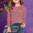 thumbnail image 2 of Ahuyic Girls Boys Blouse Long Sleeve Round Neck Print Shirt for Fall Winter,13 Years Pink, 2 of 5