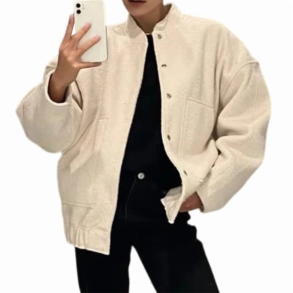 Womens Fall Oversized Cardigan Sweaters Long Lantern Sleeve Knit Open Front Winter Fashion Clothes Cream White L
