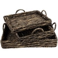 thumbnail image 5 of Northlight Rectangular Water Hyacinth Trays with Handles - 13.75" - Brown - Set of 3, 5 of 8