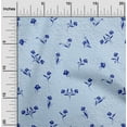 thumbnail image 2 of oneOone Cotton Cambric Grayish Blue Fabric Floral Floral Silhouette With Texture Diy Clothing Quilting Fabric Print Fabric By Yard 42 Inch Wide, 2 of 4