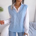 thumbnail image 6 of Oversized Sweater Vest for Women V Neck Sleeveless Solid Color Loose Pullover Sweater, 6 of 7