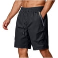 thumbnail image 2 of Aimik Athletic Shorts for Men Drawstring Waist Solid Color Mens Shorts with Zip Pockets Summer Quick Dry Fitness Shorts for Gym, 2 of 6