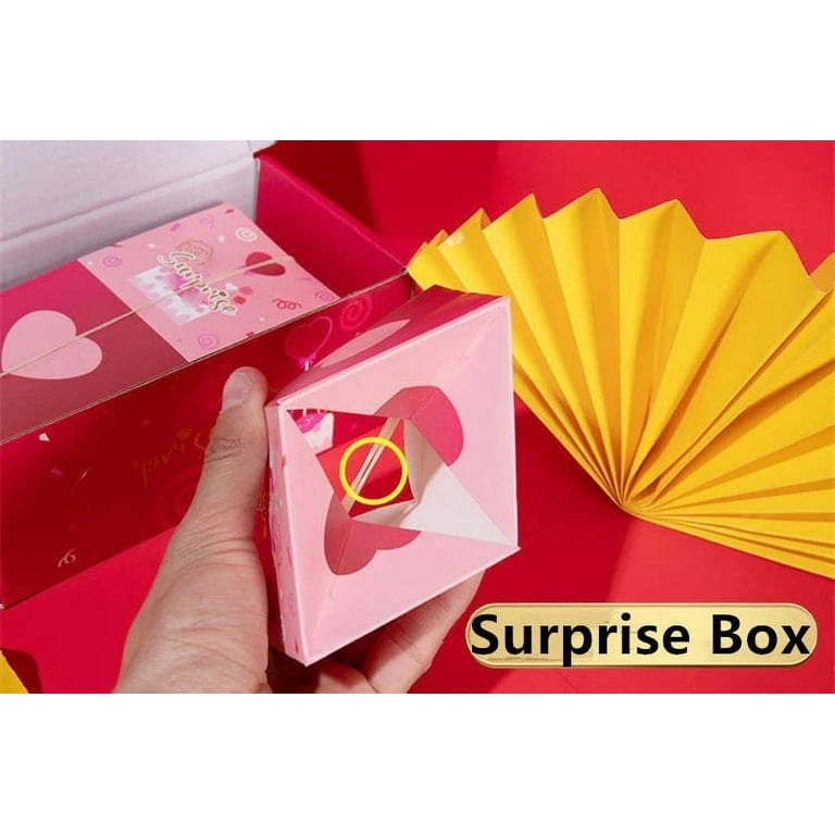 Surprise Gift Box Explosion for Money, Unique Folding Bouncing Red