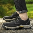 thumbnail image 6 of Men's Waterproof Leather Low-Top Hiking Shoes Casual Lace Up Non-Slip Wear-Resistant Thick-Soled Outdoor Walking Sneakers Moccasin Work Shoes, 6 of 6