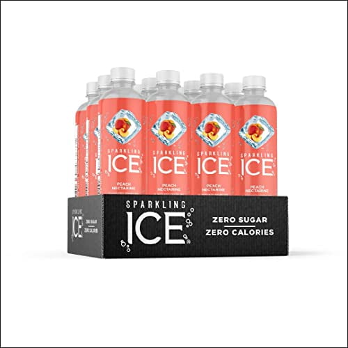 Sparkling Ice Peach Nectarine Flavoured Sparkling Water with Zero Sugar and Zero Calories, 503 ml (Pack of 12), 503 mL