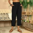 thumbnail image 2 of Outfmvch Jeans For Women Women'S Pants White Linen Pants For Women Tightness Trousers Pocket Casual Plus Size Pants High Waisted Jeans For Women Black L, 2 of 4