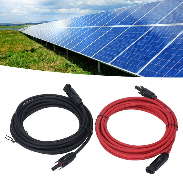 Câble d'extension de panneau solaire noir rouge 12 AWG connecteur
