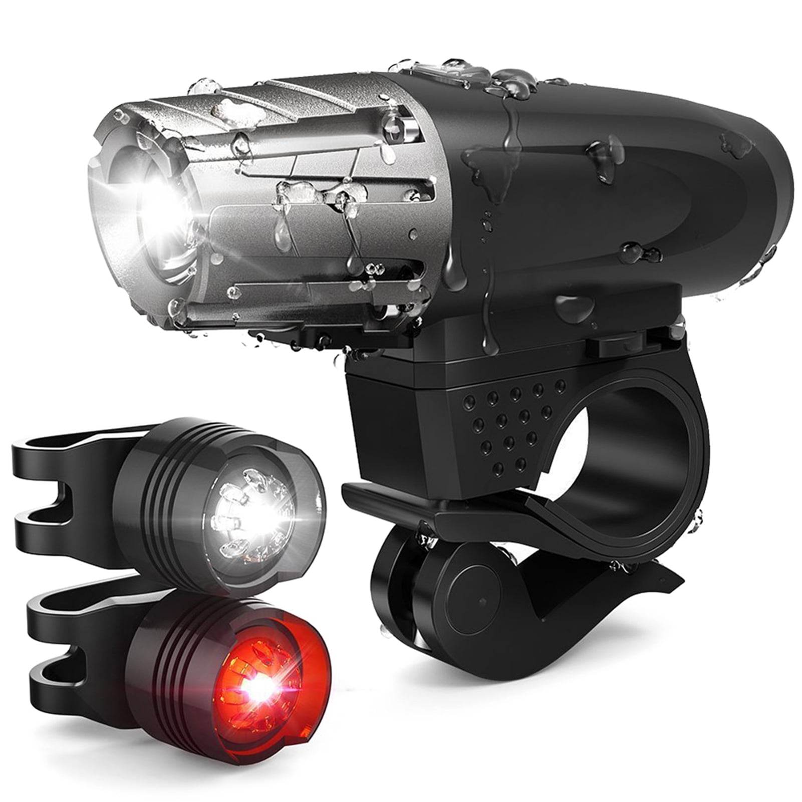 Bicycle Headlight Bike Front Light USB Rechargeable Double LED Bike Accessory 