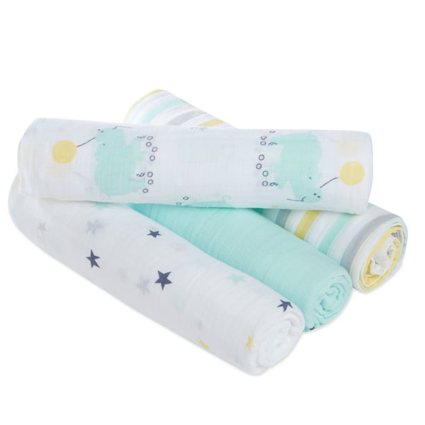 Aden by aden + anais Swaddleplus Baby Swaddle Blanket, 100 Cotton Muslin, Large 44 X 44 inch, 4
