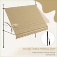 thumbnail image 5 of Patio Awning | 118" Manual Retractable Non-Screw UV Shade, For Porch Deck Window Door, Beige | Aluminum | Brown, 5 of 11