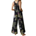 thumbnail image 3 of Douhoow S-5XL Women Plus Size Loose Jumpsuits Leisure Boho Sleeveless Wide Legs Floral Overalls, 3 of 9