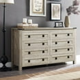 OKD 8Drawer Modern Barnwood Country Style Dresser, Wood Rustic Tall