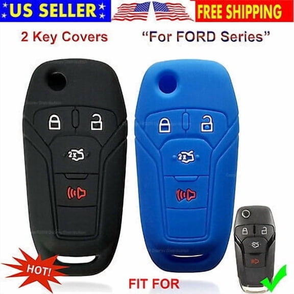 Dobrev Silicone Cover Holder Fob Rubber Skin Protector Keyless Remote Control Smart Car Case for 2013 2014 2015 2016 2017 Ford Fusion Key