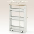 thumbnail image 3 of Costway Rolling Kitchen Slim Storage Cart Mobile Shelving Organizer w/ Handle, 3 of 10