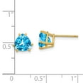 thumbnail image 3 of 14K Yellow Gold Earring Stud Women'S Swiss Blue Topaz Center Stone Mounting Trillion 8 mm, 3 of 3