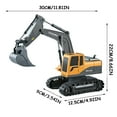 thumbnail image 3 of Fridja 1:24 Scale 6 Channel Alloy Remote Control Excavator with Realistic Sound Effects, 360° Rotation & LED Indicators, 2.4GHz RC Construction Vehicle Toy, 3 of 6